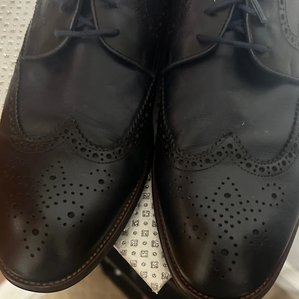 Zanzara Classic Navy Blue Oxford Shoes, Size 12